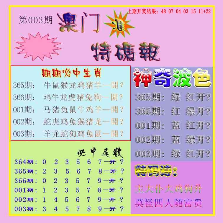 003期生财有道特码报[图]