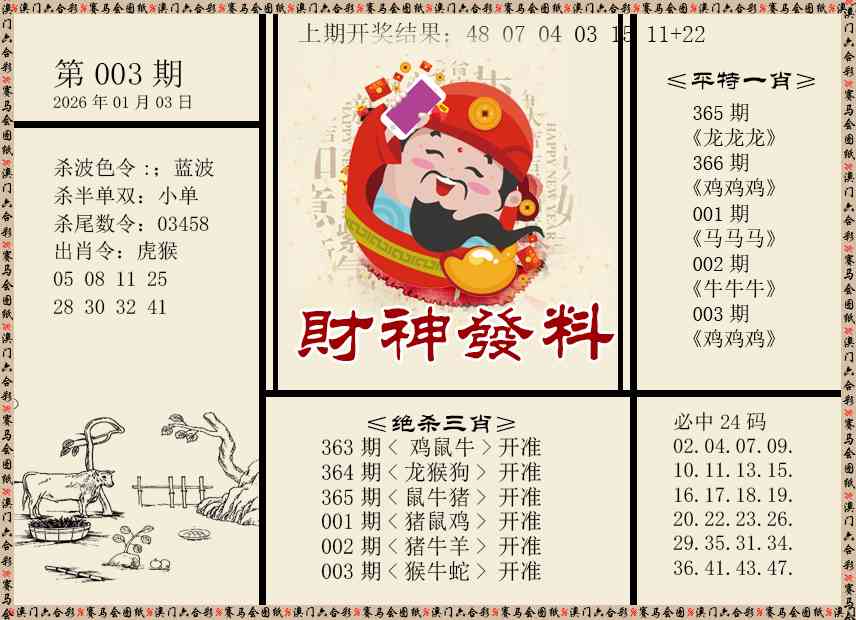 003期财神发料[图]