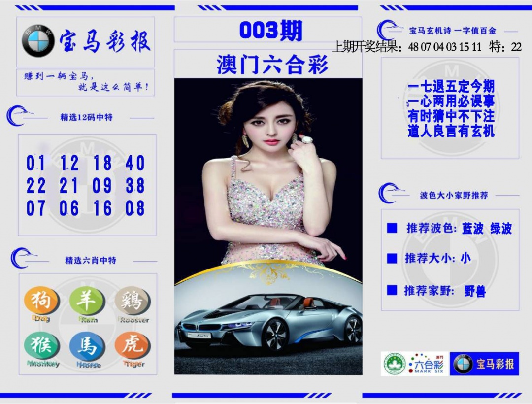 003期宝马彩报[图]