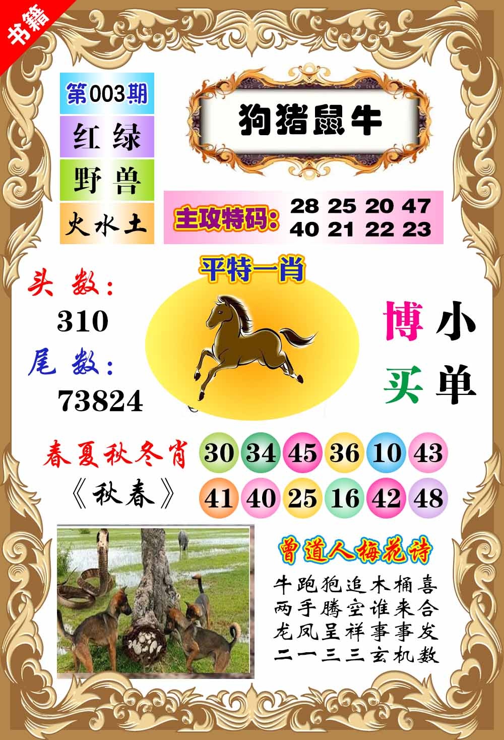 003期澳门特码旺[图]