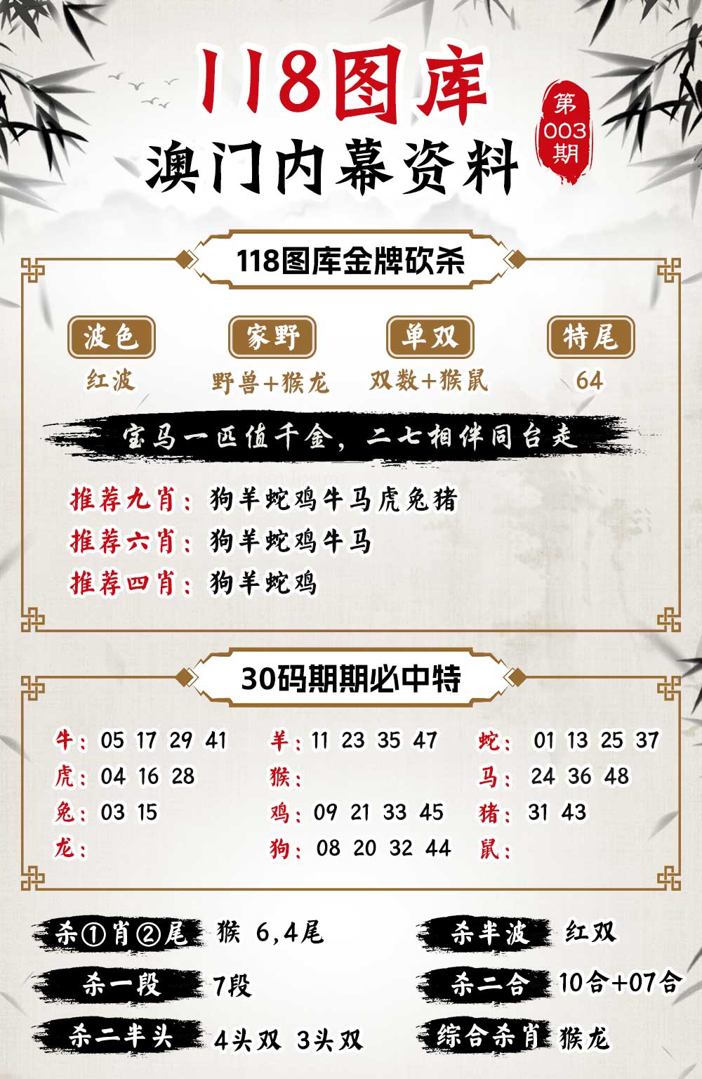 003期118内幕资料[图]