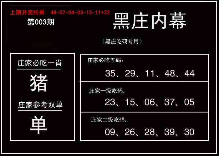 003期黑庄内幕[图]