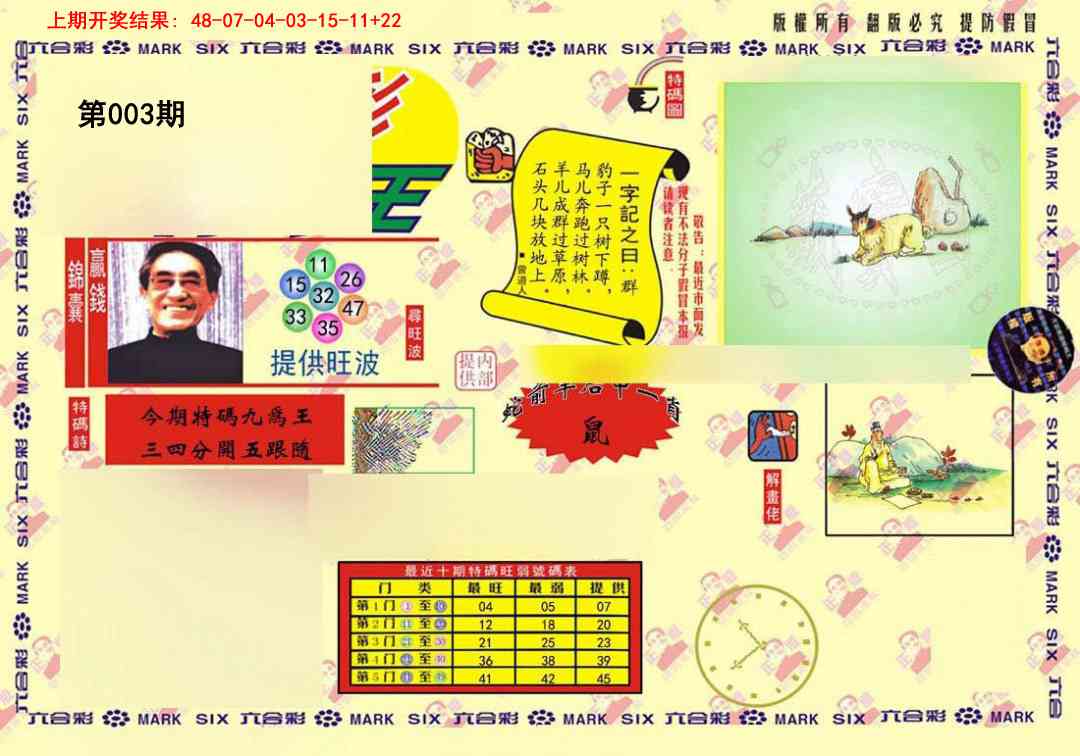 003期心水特码(信封)[图]