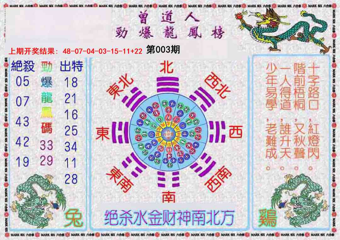 003期曾道人劲爆龙凤榜[图]