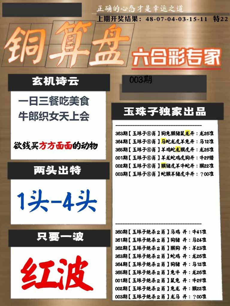 003期白小姐心水[图]